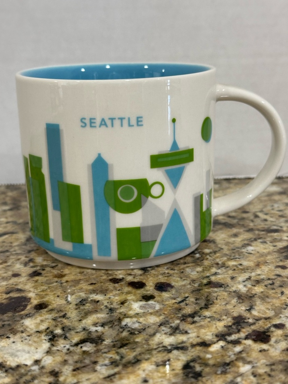 Starbucks Seattle Skyline Mug - Blue & Green